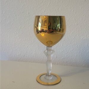Gold and Frosted Wine Glass